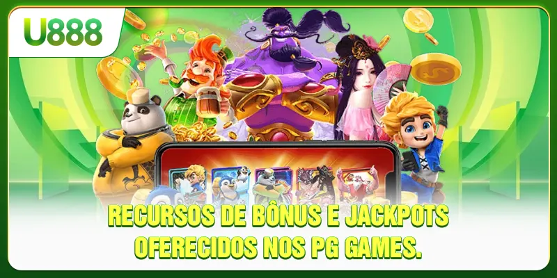 Recursos de bônus e jackpots oferecidos nos PG Games